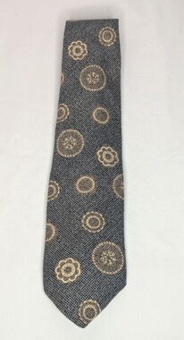 Oaktree Vintage Retro  Circular Geometric Print Tie Necktie